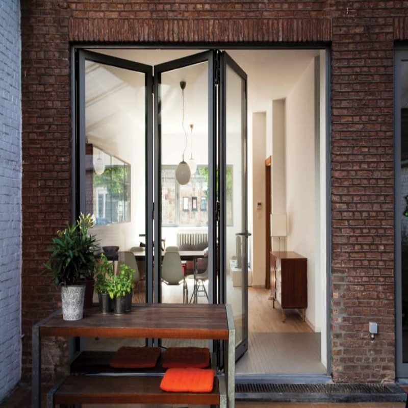 Puertas impermeables de aluminio de doble acristalamiento de alta calidad para casas modernas