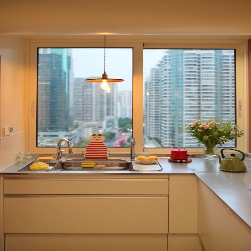 Ventanas correderas de diseño moderno de aluminio con nivel 8 de estanqueidad para ventilación libre