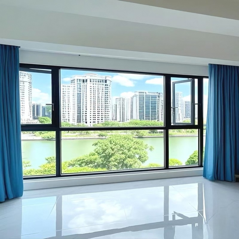 Ventana de aluminio con rotura de puente térmico y eficiencia energética, resistente a la intemperie, para uso residencial y comercial