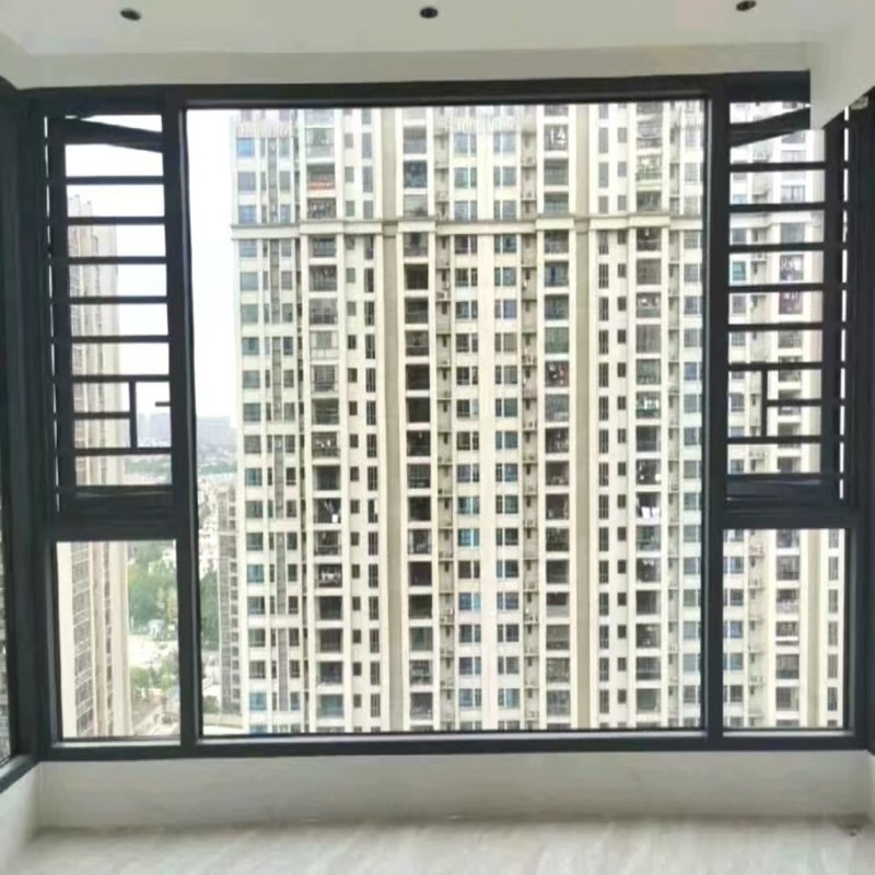 Puerta y ventana proveedor de aluminio Casement ventana insonorizada con nivel 9 resistencia a la presión del viento