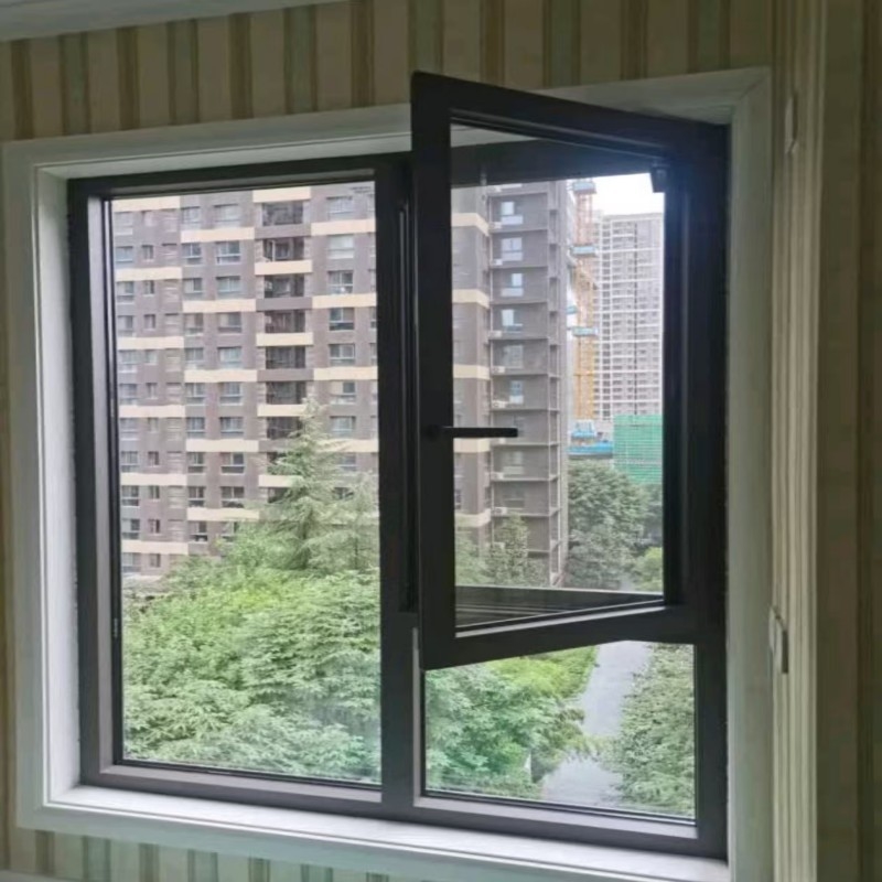 Ventanas de doble acristalamiento abatibles de aluminio con rotura de puente térmico para todas las condiciones climáticas