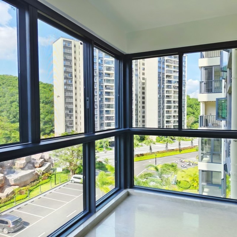 Fashion New Design Aluminio de doble acristalamiento ventana corredera con vidrio de baja intensidad para espacios pequeños