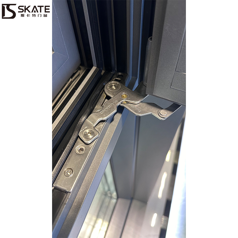 Ventana de vidrio templado de aluminio de calidad superior resistente a la intemperie para hogares y oficinas con hardware original SKATE