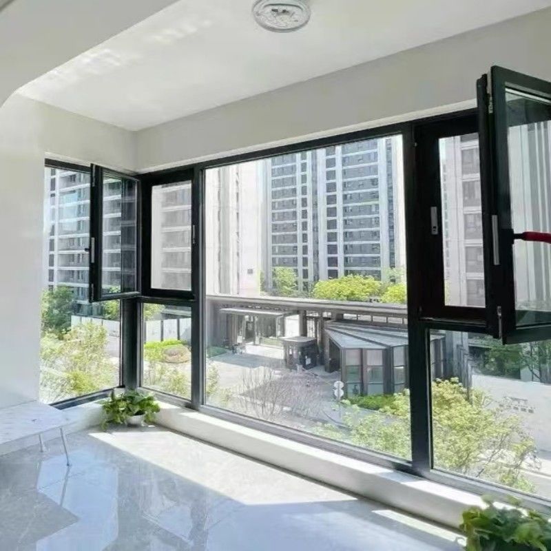 Ventana de revestimiento de aluminio certificado con espesor de pared de 1,8 mm y SHRC 0.22 para casas modernas