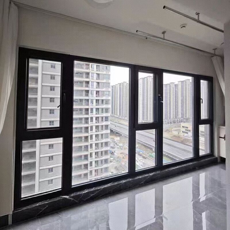 Ventana de aluminio certificado NFRC con vidrio 5+27A+5 y SHRC 0.22 para casas modernas