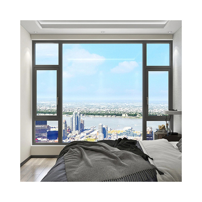 Ventanas de vidrio soldado sin costura de aluminio con patrón de apertura horizontal