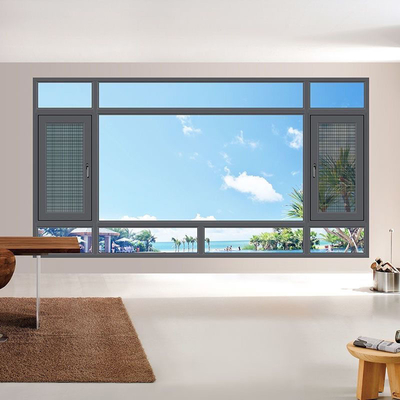 14 Capas de sellado Soldado Puente roto Aluminio Casamento de vidrio Ventanas Diseño sin costuras