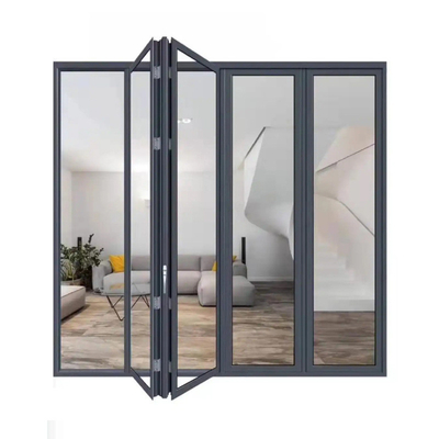 Puertas deslizantes de vidrio triplex de aleación de aluminio Puertas plegables de vidrio templado