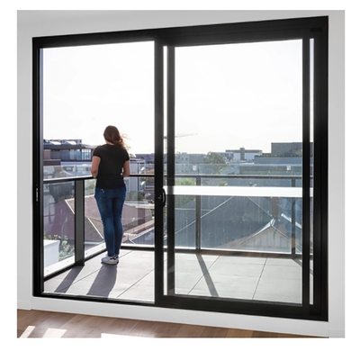 Puerta corredera de doble acristalamiento de marco ancho y estilo de diseño minimalista con aleación de aluminio