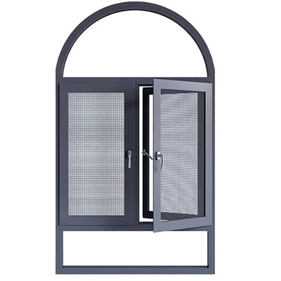 Ventanas de doble acristalamiento de aluminio con carcasa de inclinación para colgar cortinas en el dormitorio