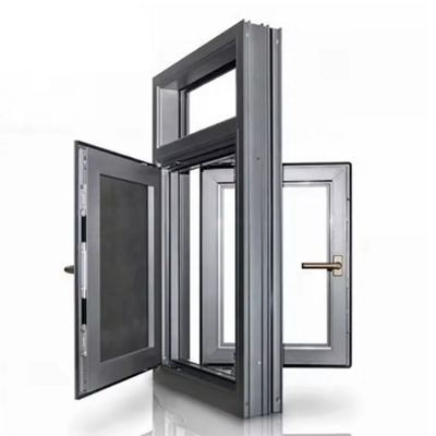 Estrechamiento del agua Nivel 6 Skate Aluminio Casement Ventanas con triple acristalado y pantalla