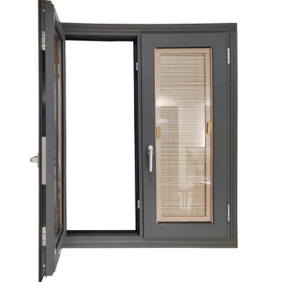 Moderno estilo SKATE impermeable de aleación negra de aluminio de doble acristalamiento ventanas