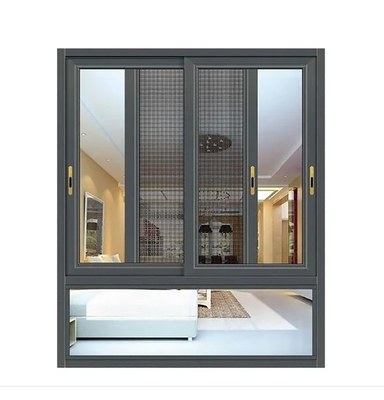 Venta directa de fábrica de aluminio ventana corredera vertical con 1,8 de espesor de pared