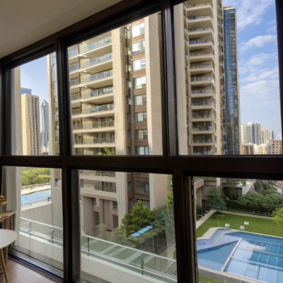 Ventana deslizante de aluminio de vidrio doble con gran aislamiento térmico